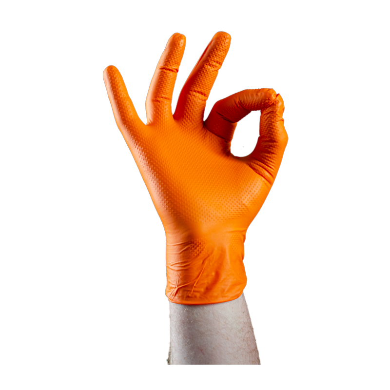 Gants Nitrile gentle grip orange - gants avec une grande adhérence